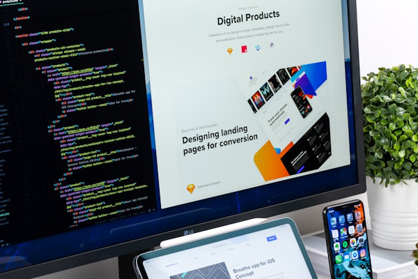 Web design and development workspace